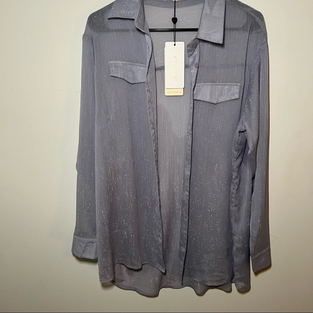 Club London Light grey oversized Shirt